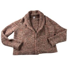J Jill Cardigan Womens L Wool Alpaca Blend Open Front Sweater Italian Yarn EUC